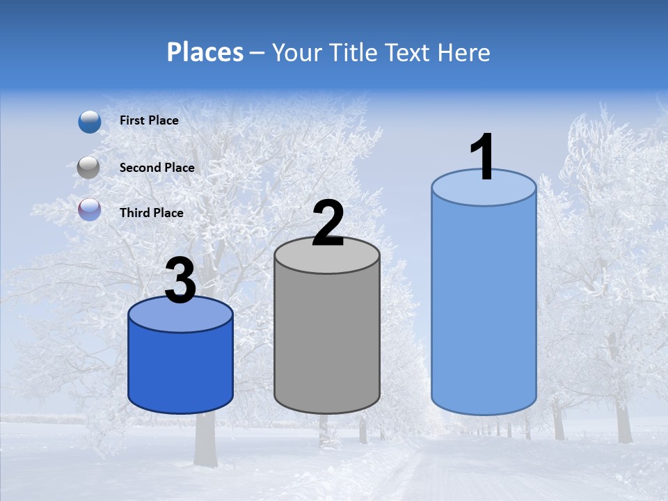 Snowflakes Clear Trees PowerPoint Template