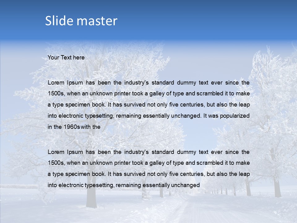 Snowflakes Clear Trees PowerPoint Template