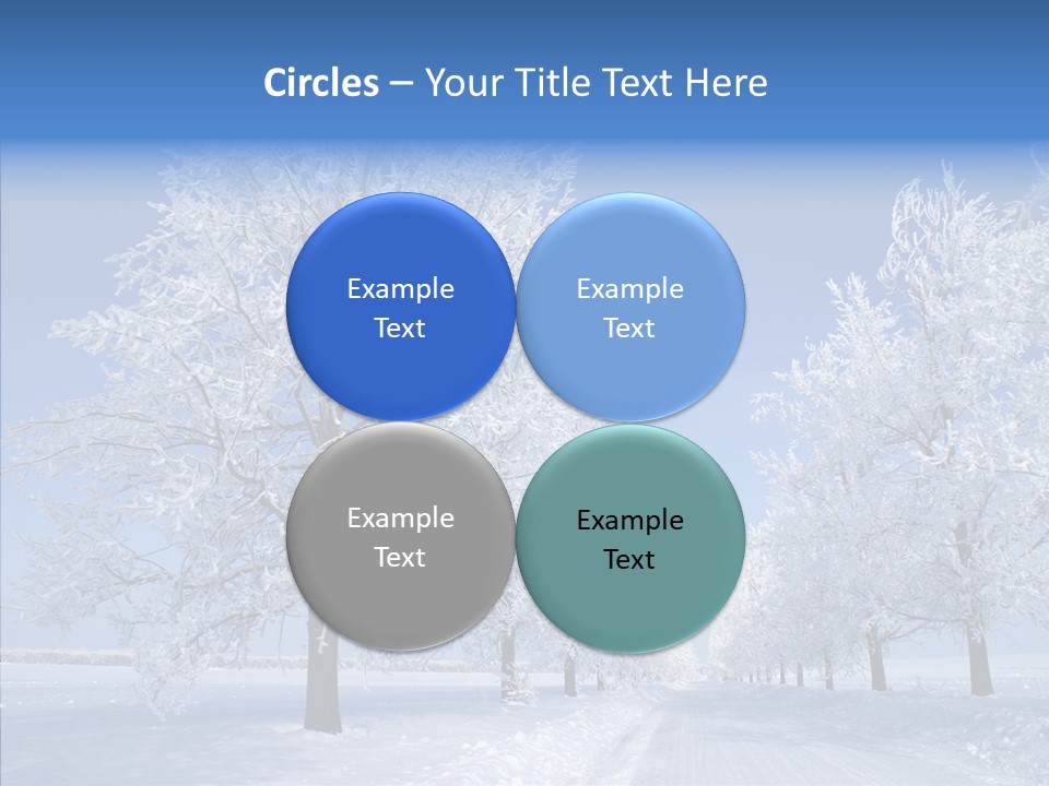 Snowflakes Clear Trees PowerPoint Template
