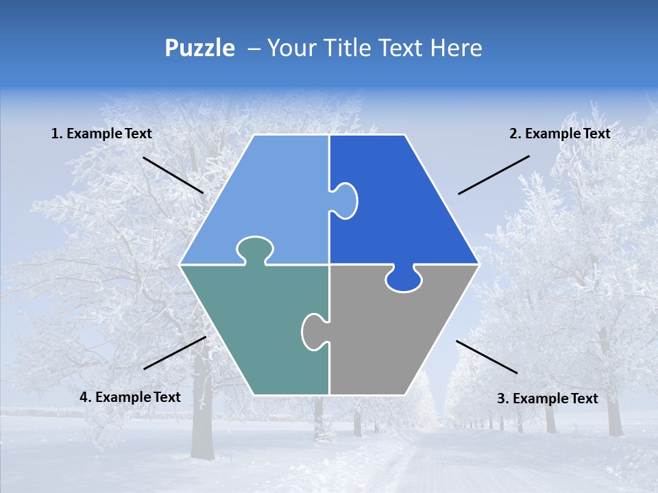 Snowflakes Clear Trees PowerPoint Template