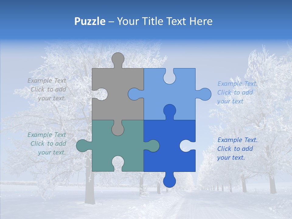 Snowflakes Clear Trees PowerPoint Template