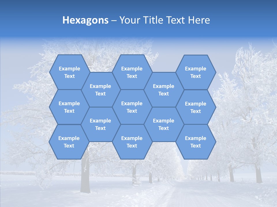 Snowflakes Clear Trees PowerPoint Template