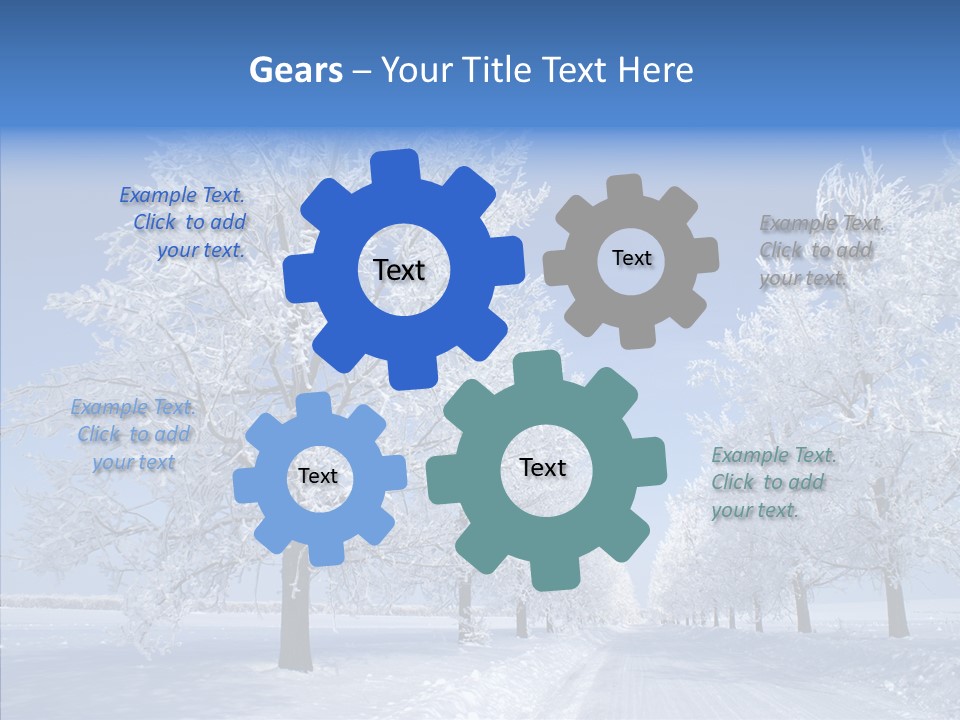 Snowflakes Clear Trees PowerPoint Template