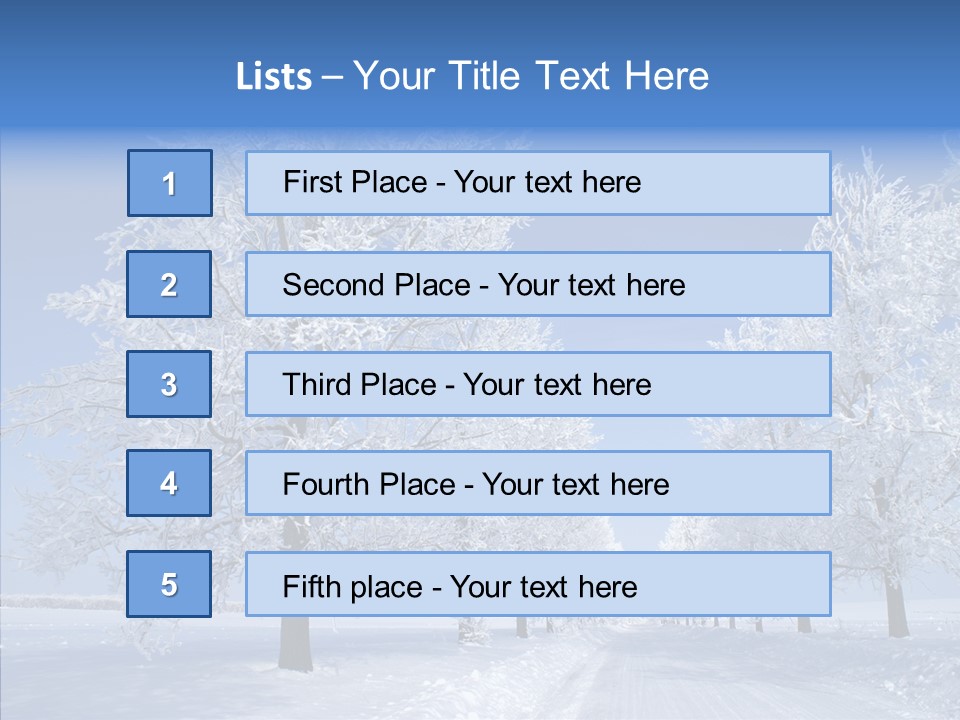 Snowflakes Clear Trees PowerPoint Template