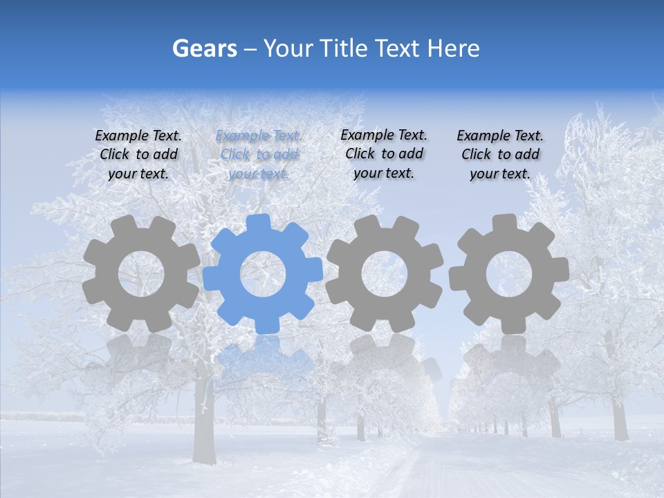 Snowflakes Clear Trees PowerPoint Template