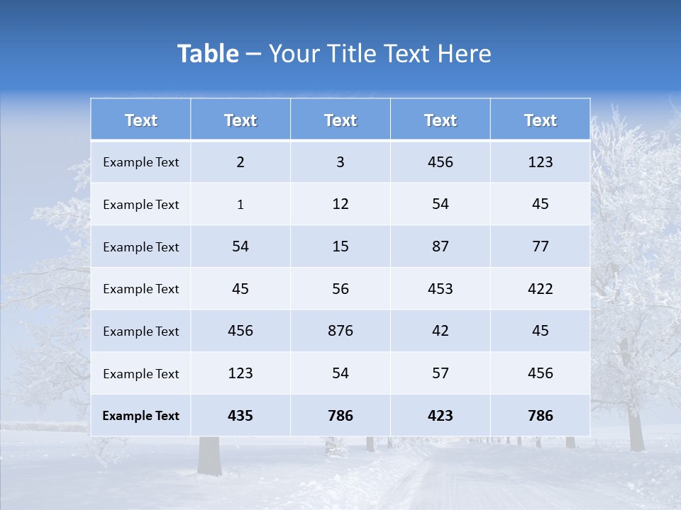 Snowflakes Clear Trees PowerPoint Template