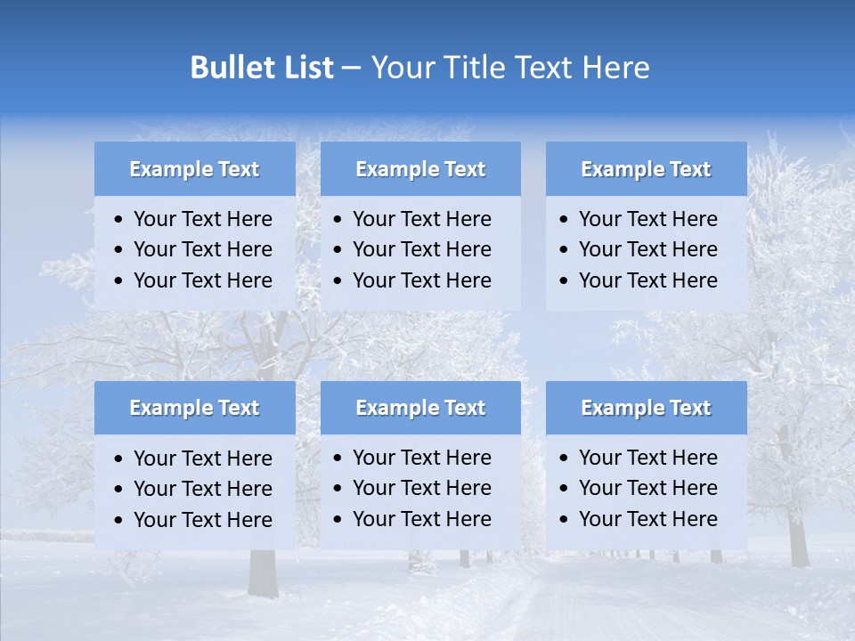 Snowflakes Clear Trees PowerPoint Template