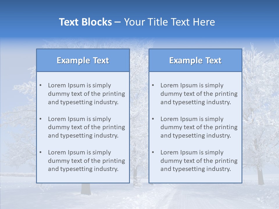 Snowflakes Clear Trees PowerPoint Template