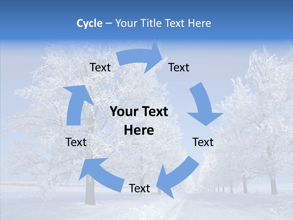 Snowflakes Clear Trees PowerPoint Template