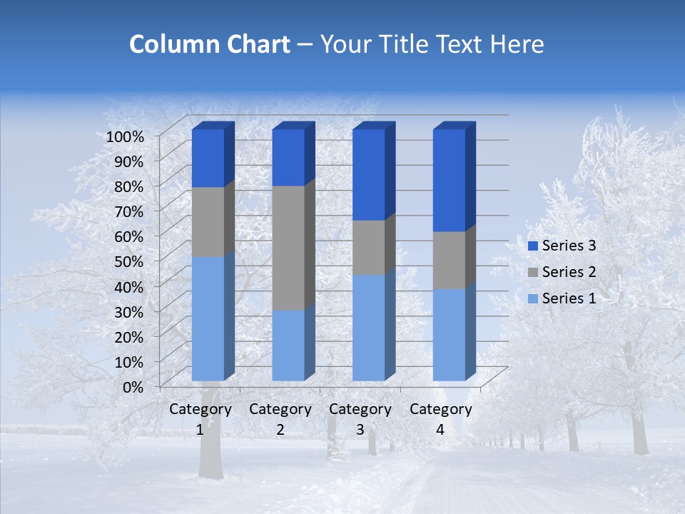 Snowflakes Clear Trees PowerPoint Template