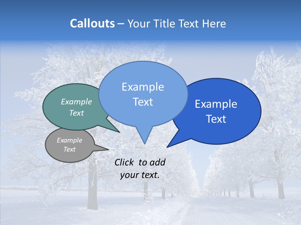 Snowflakes Clear Trees PowerPoint Template