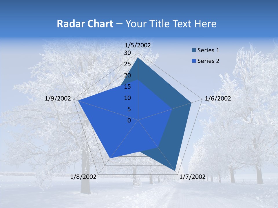 Snowflakes Clear Trees PowerPoint Template