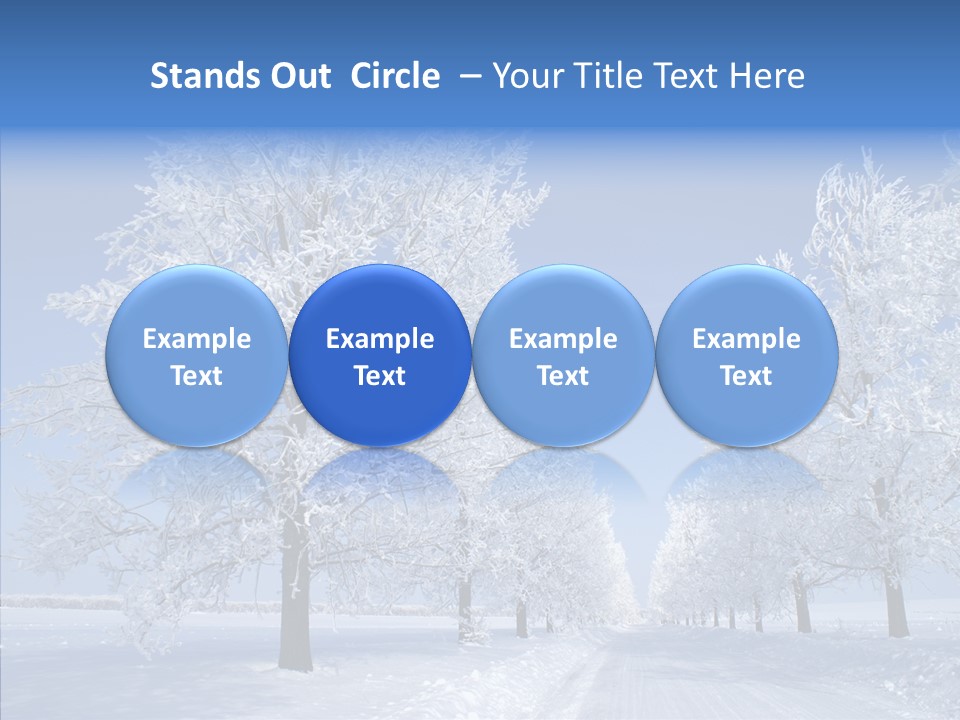 Snowflakes Clear Trees PowerPoint Template