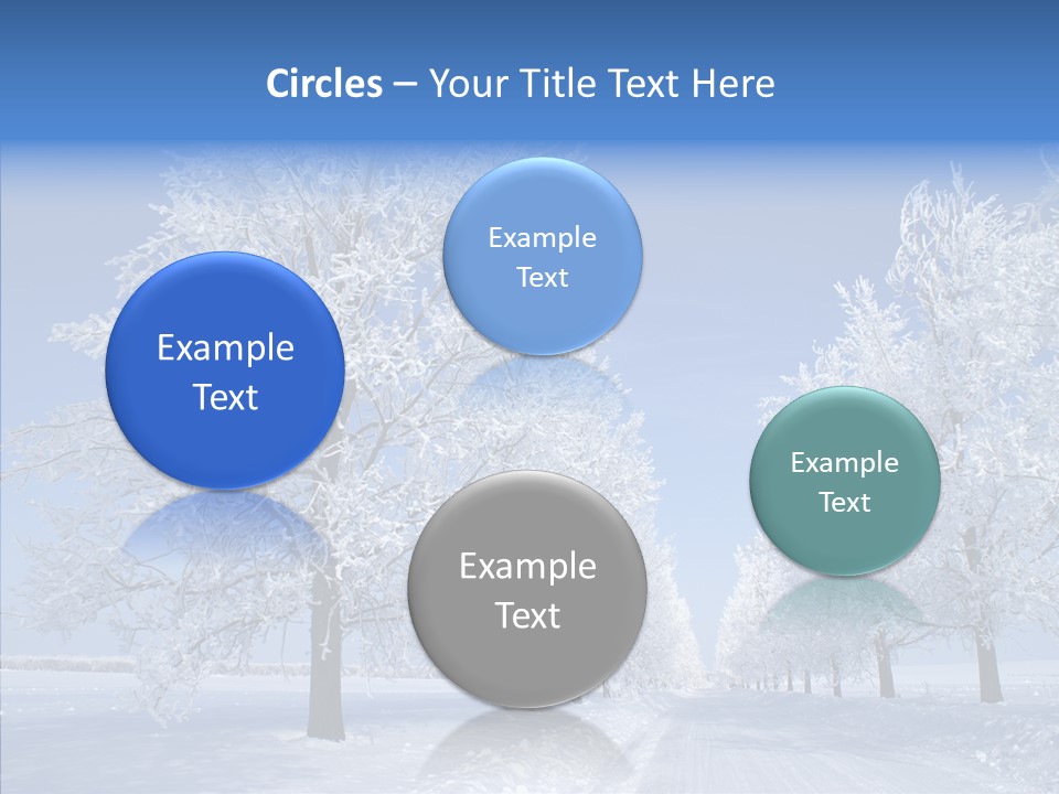 Snowflakes Clear Trees PowerPoint Template