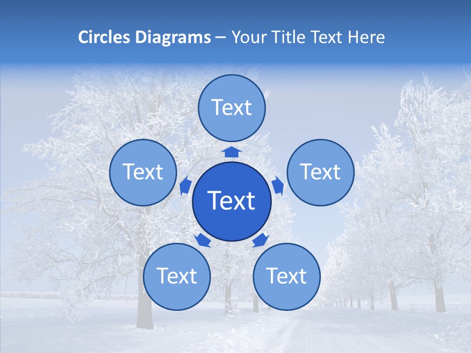 Snowflakes Clear Trees PowerPoint Template