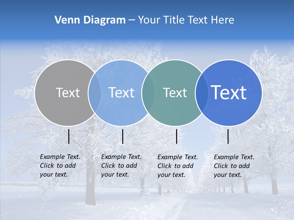 Snowflakes Clear Trees PowerPoint Template