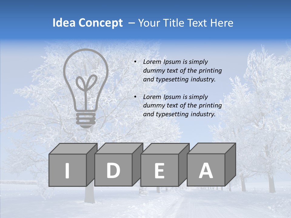 Snowflakes Clear Trees PowerPoint Template