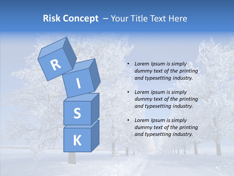 Snowflakes Clear Trees PowerPoint Template