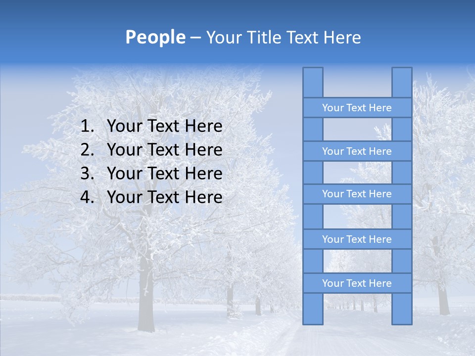 Snowflakes Clear Trees PowerPoint Template