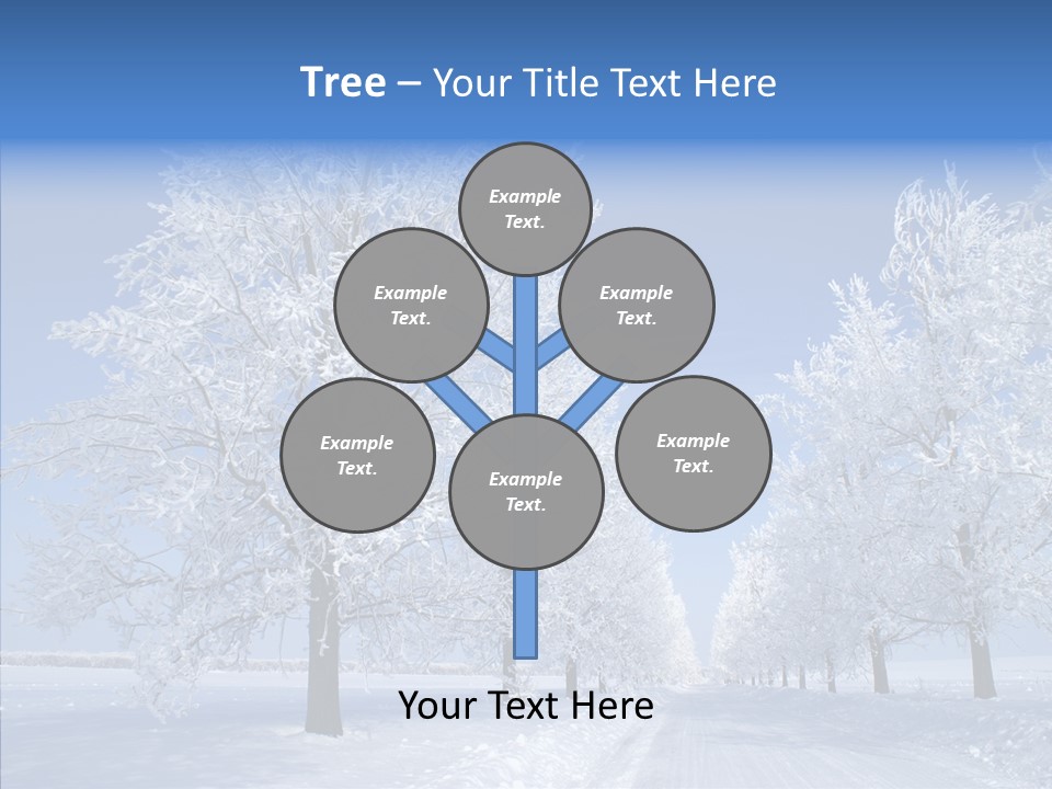 Snowflakes Clear Trees PowerPoint Template