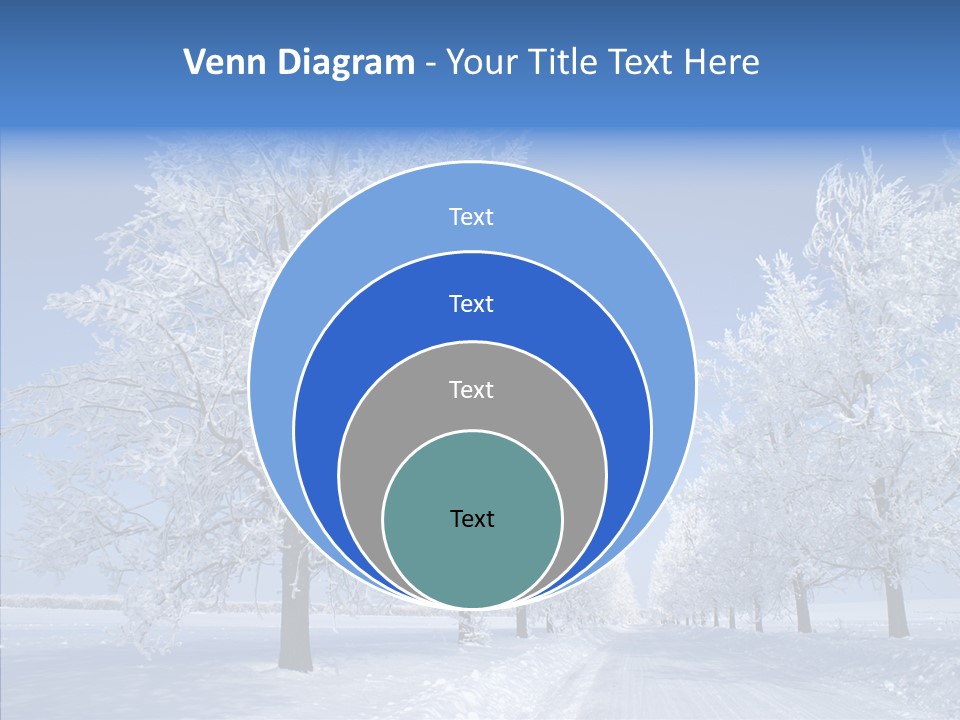 Snowflakes Clear Trees PowerPoint Template