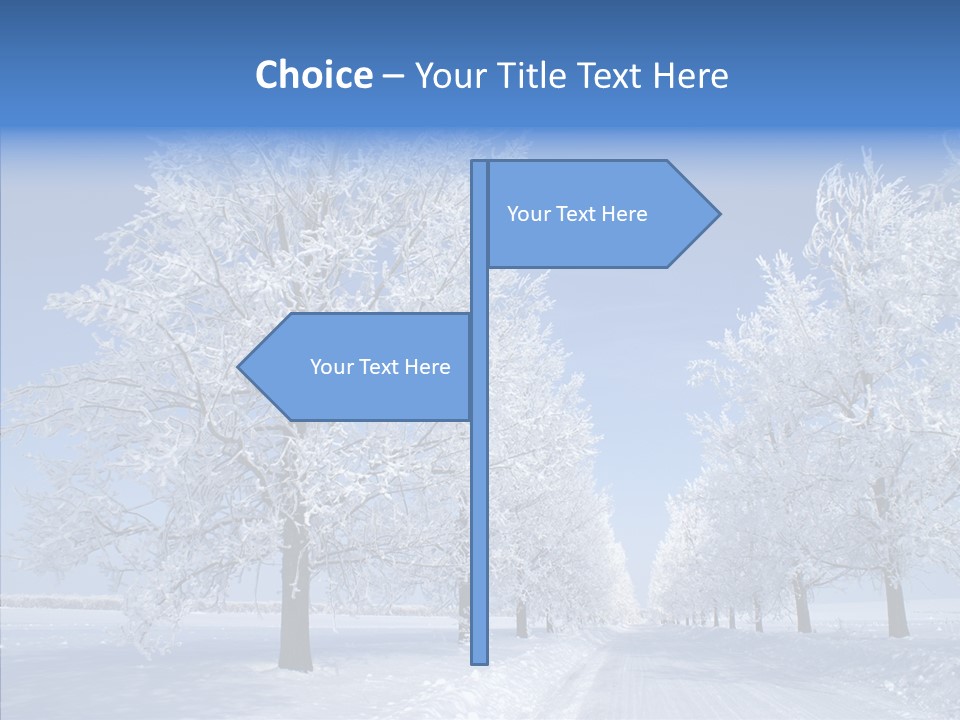 Snowflakes Clear Trees PowerPoint Template