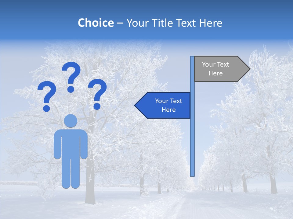 Snowflakes Clear Trees PowerPoint Template
