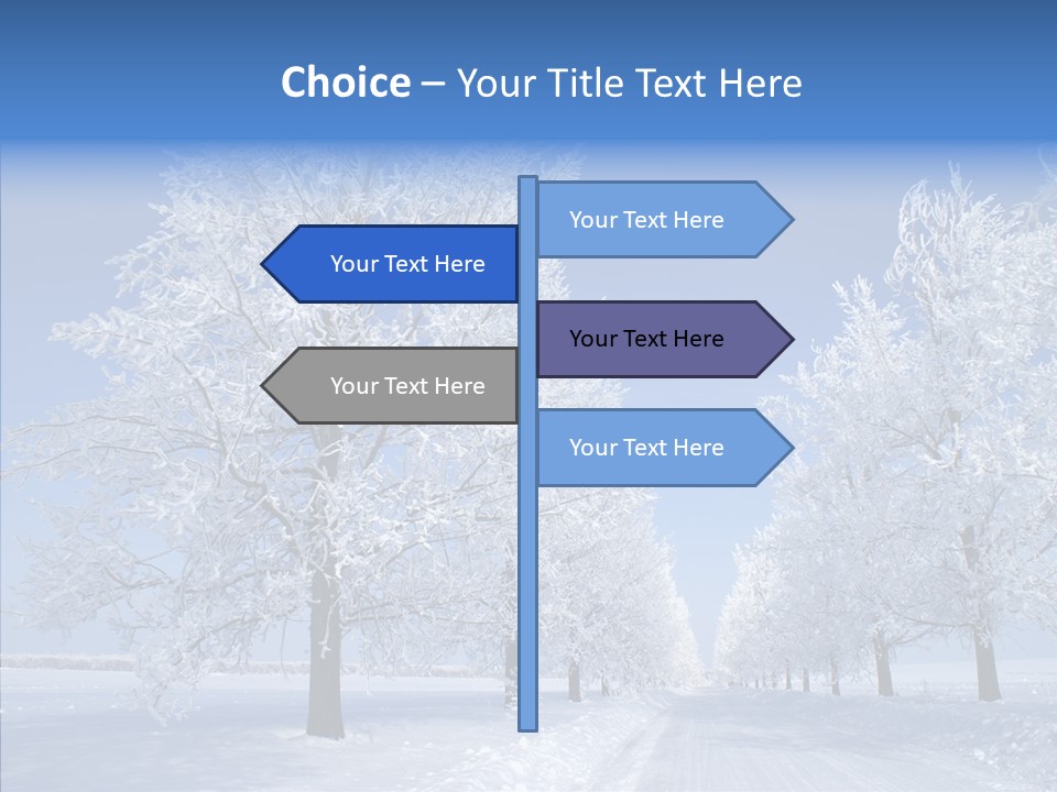 Snowflakes Clear Trees PowerPoint Template