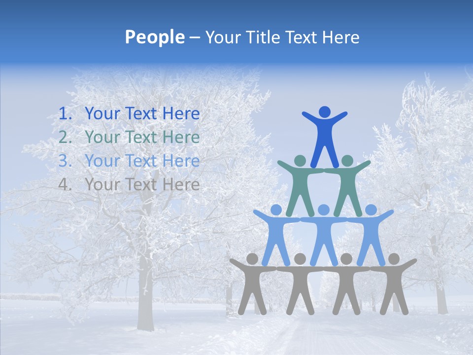 Snowflakes Clear Trees PowerPoint Template