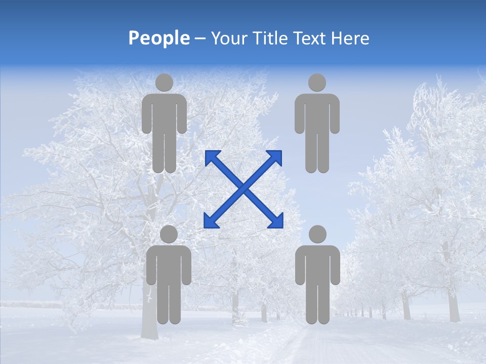 Snowflakes Clear Trees PowerPoint Template