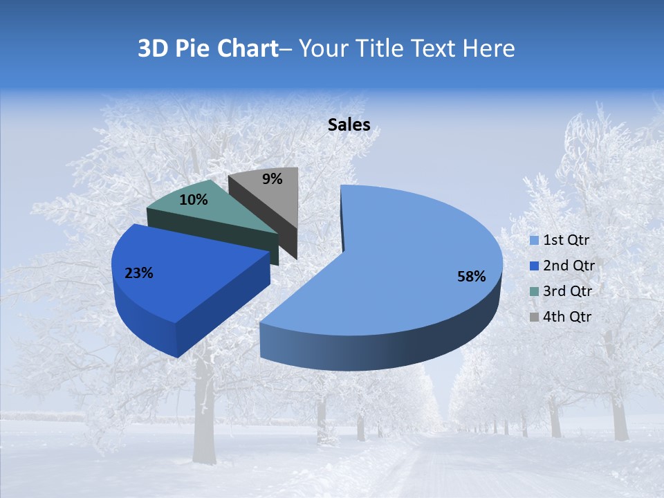 Snowflakes Clear Trees PowerPoint Template