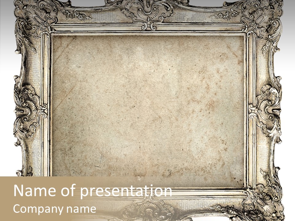 Gilded Shabby Chic Wall PowerPoint Template