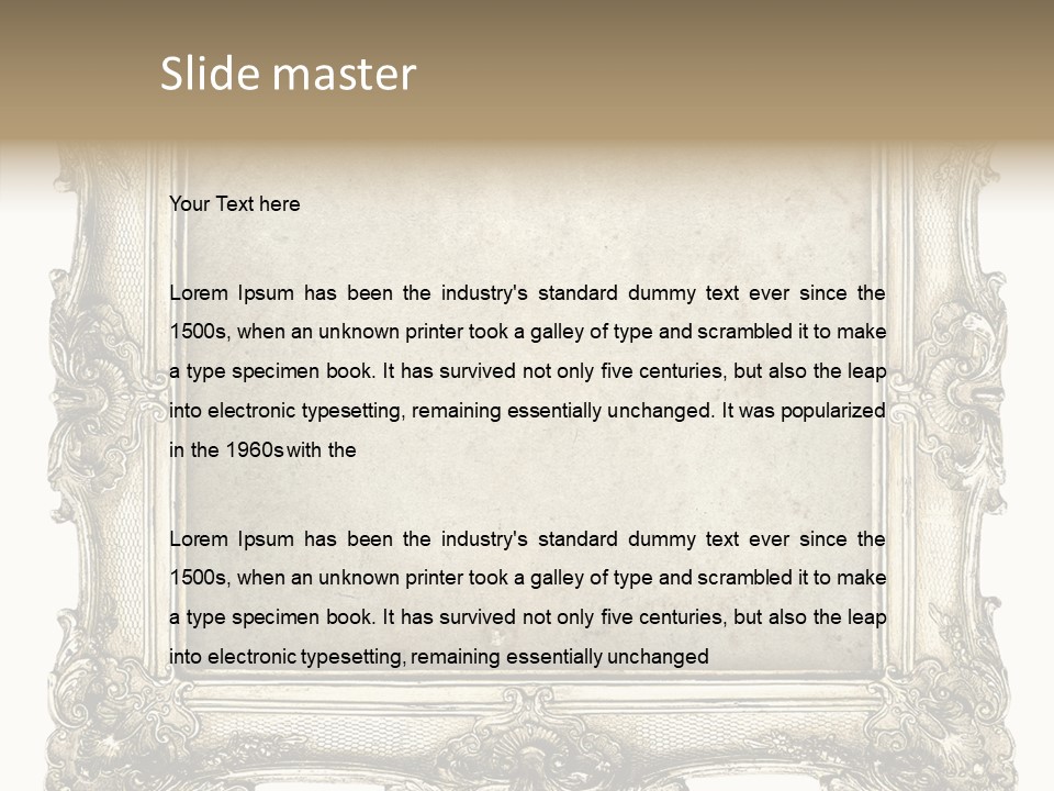 Gilded Shabby Chic Wall PowerPoint Template