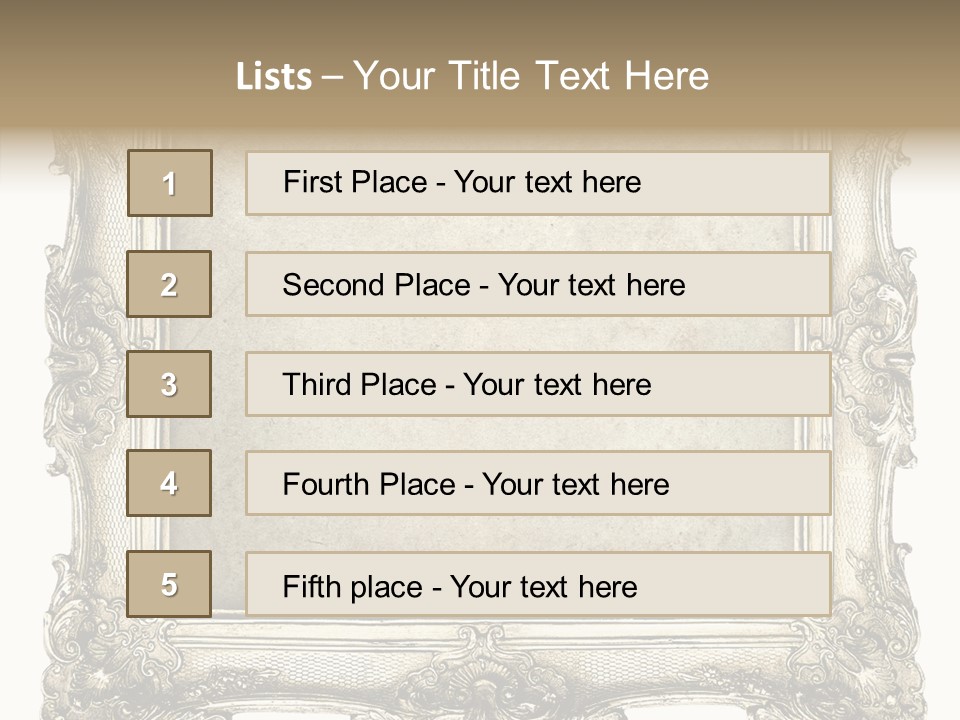 Gilded Shabby Chic Wall PowerPoint Template