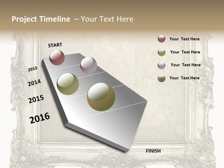 Gilded Shabby Chic Wall PowerPoint Template