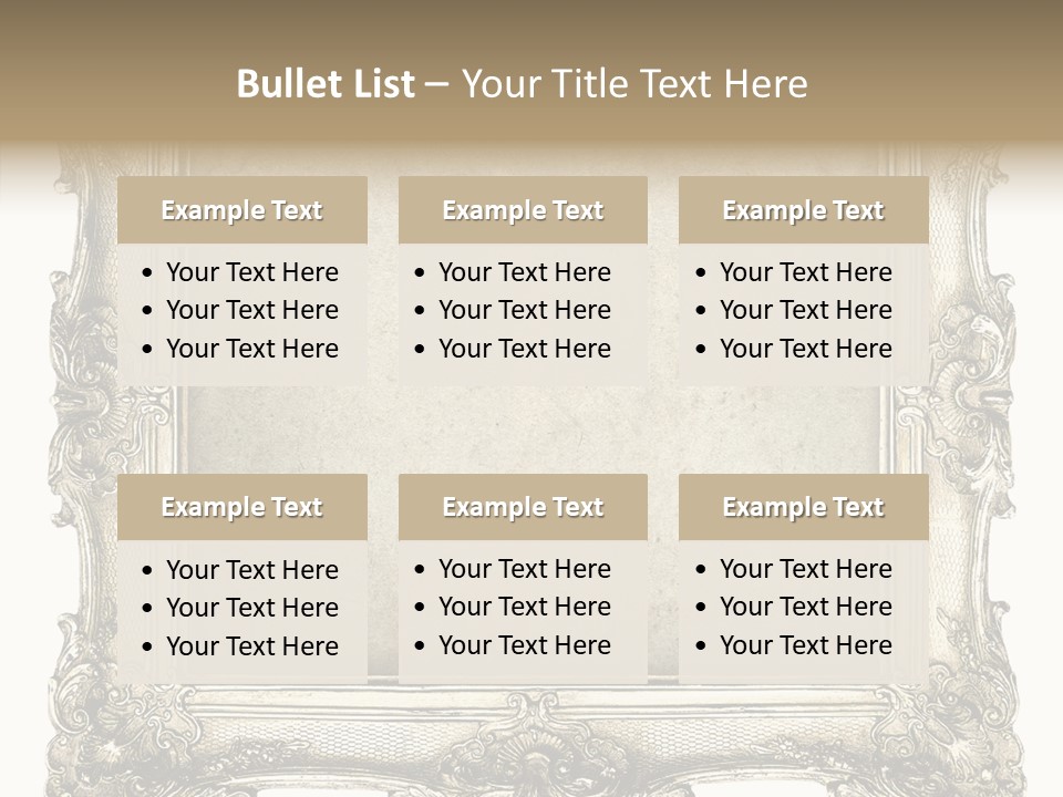 Gilded Shabby Chic Wall PowerPoint Template