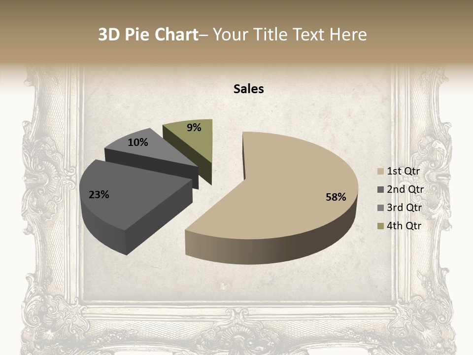 Gilded Shabby Chic Wall PowerPoint Template