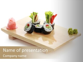 Tuna Cooked Sushi PowerPoint Template