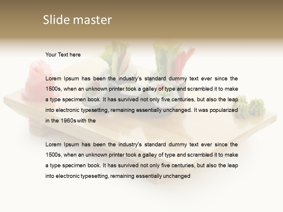 Tuna Cooked Sushi PowerPoint Template