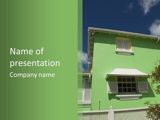 Green Trim Barbados PowerPoint Template