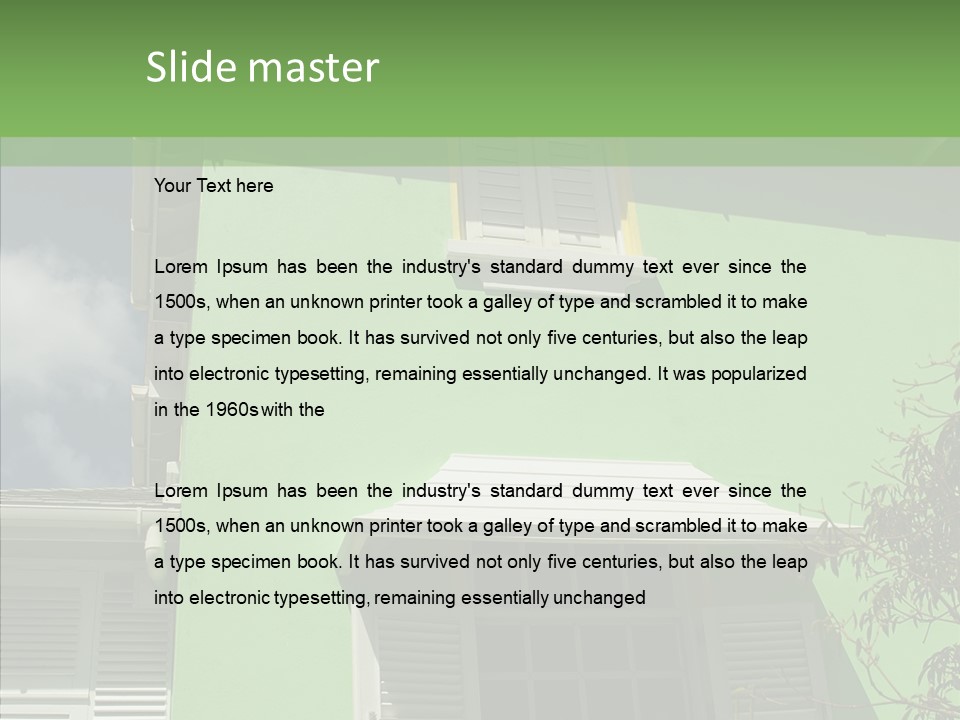 Green Trim Barbados PowerPoint Template