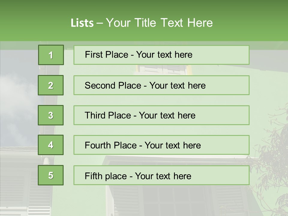 Green Trim Barbados PowerPoint Template