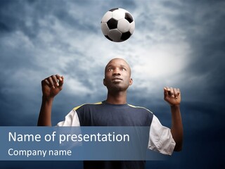 Sky Dribble Boy PowerPoint Template