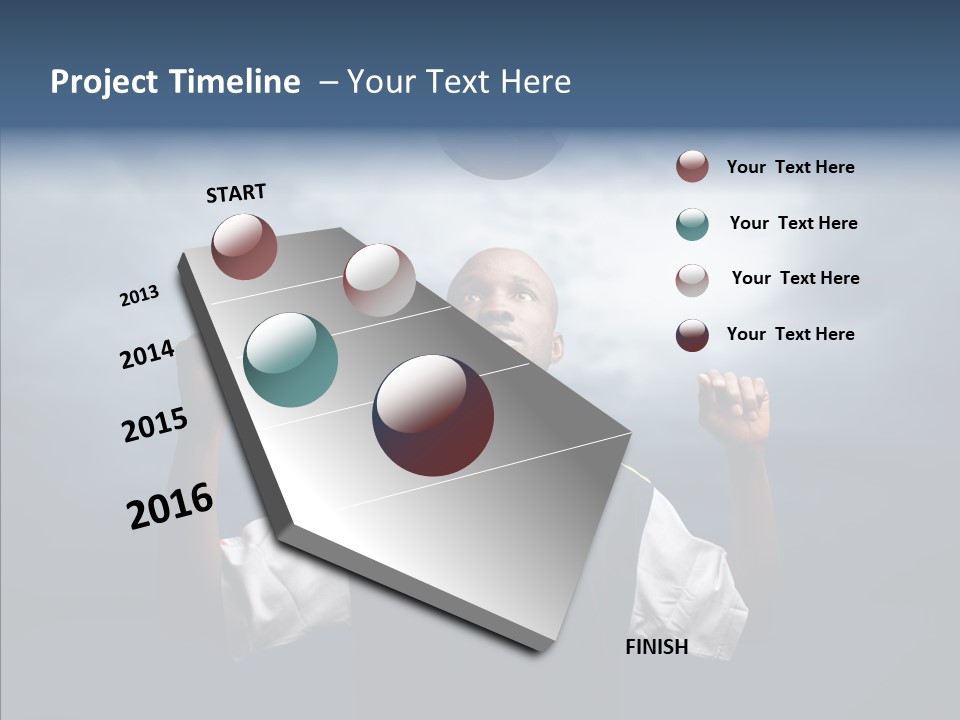 Sky Dribble Boy PowerPoint Template