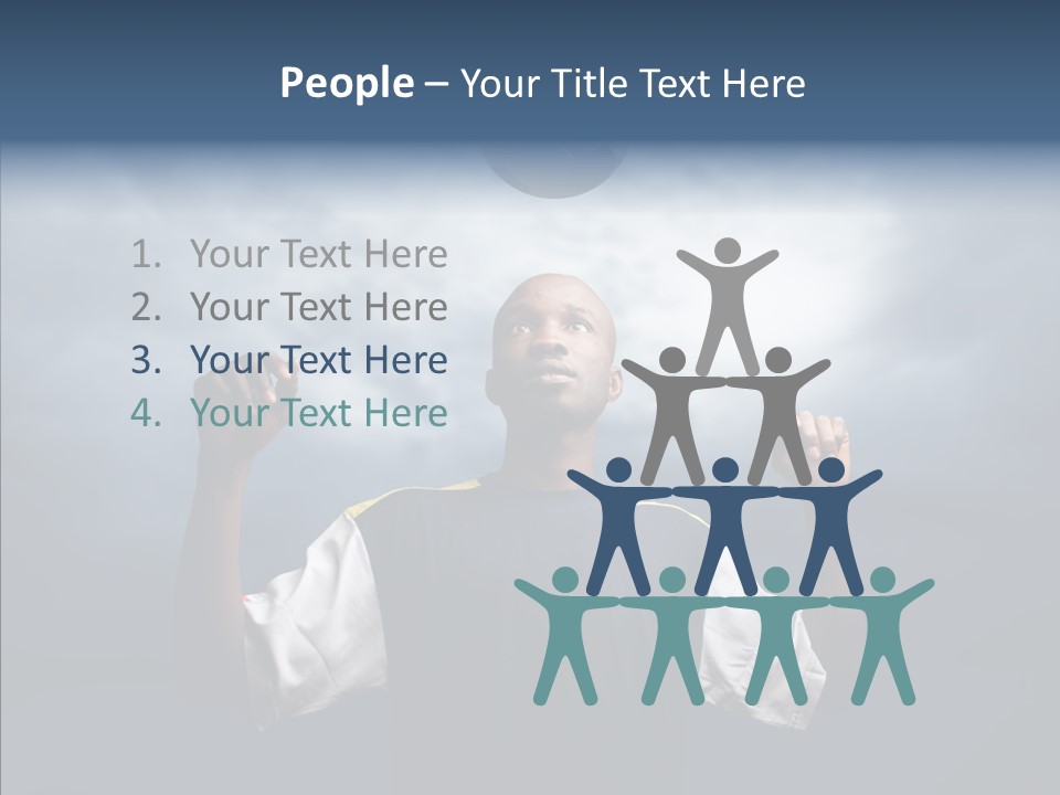 Sky Dribble Boy PowerPoint Template