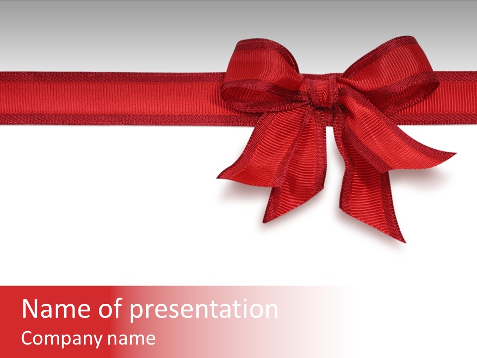 Greetings Bow Isolated PowerPoint Template