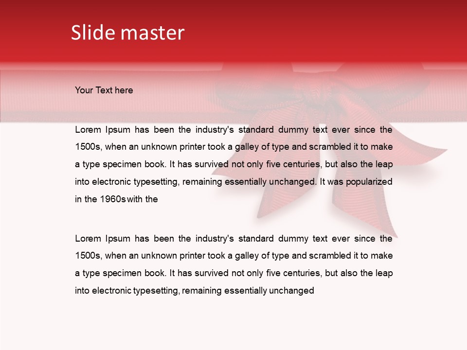 Greetings Bow Isolated PowerPoint Template