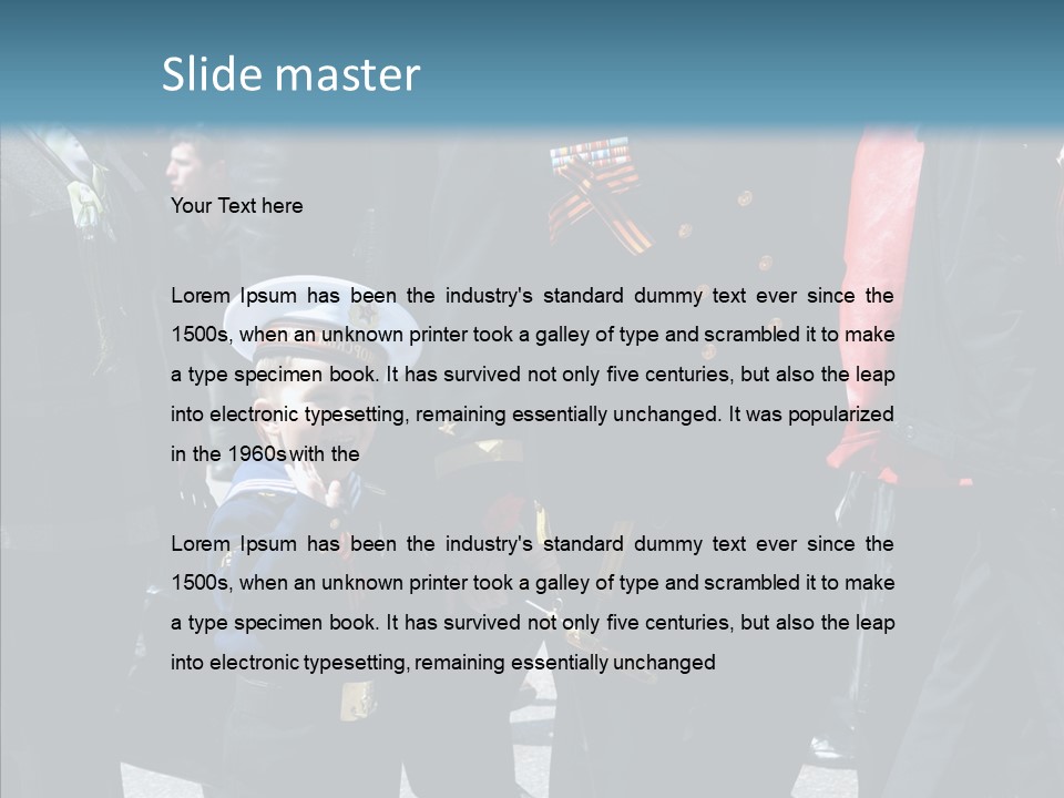 Conventional Parade Mercenaries PowerPoint Template