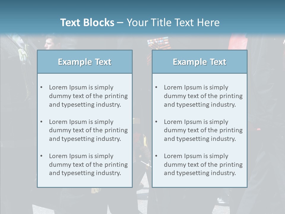 Conventional Parade Mercenaries PowerPoint Template