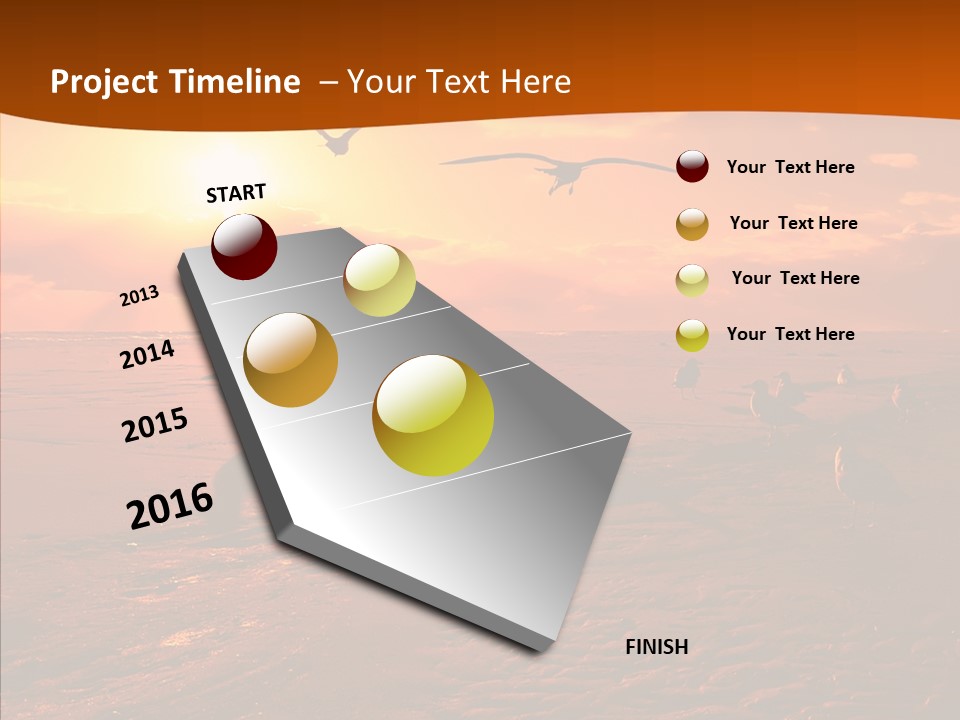 Beach Color Golden PowerPoint Template